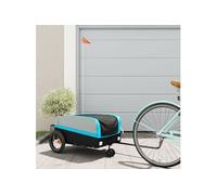 Remorque de vélo noir et bleu 30 kg fer