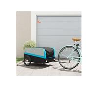 vidaXL Remorque de vélo 94051 — noir et bleu, capacité 45 kg, en fer
