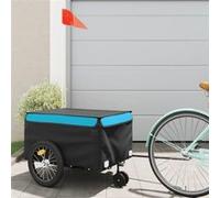 vidaXL Remorque de vélo 94107 – 45 kg – fer – noir et bleu