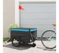Remorque de vélo noir et bleu 45 kg fer Noir G