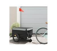 Vidaxl Remorque De Vélo Noir Et Gris 45 Kg Fer