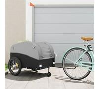Remorque de vélo noir et gris 45 kg fer Noir G