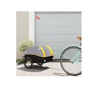 vidaXL Remorque de vélo 94120 – Noir et jaune, fer, capacité 30 kg