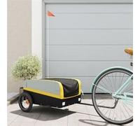 Remorque de vélo noir et jaune 30 kg fer Noir G