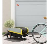 Remorque de vélo noir et jaune 30 kg fer Noir G