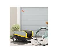 Vidaxl Remorque De Vélo Noir Et Jaune 45 Kg Fer