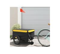Remorque de vélo noir et jaune 45 kg fer