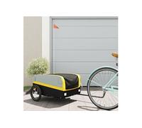 Remorque de vélo noir et jaune 45 kg fer
