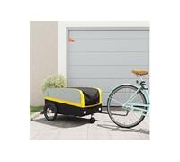 Remorque de vélo noir et jaune 45 kg fer