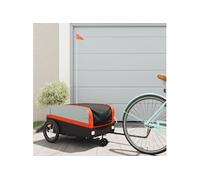 Remorque de vélo noir et orange 45 kg fer