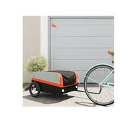 Remorque de vélo noir et orange 45 kg fer