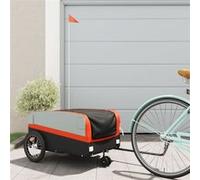 Remorque de vélo noir et orange 45 kg fer Noir G