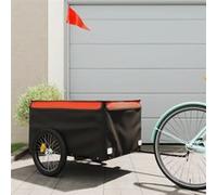 Remorque de vélo noir et orange 45 kg fer Noir G