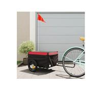 Remorque de vélo noir et rouge 30 kg fer