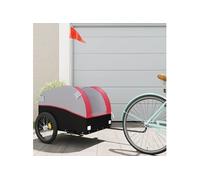 Remorque de vélo noir et rouge 45 kg fer