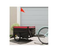 Remorque Pour Vélo Noir Et Rouge 45 Kg Fer