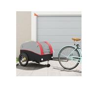 Vidaxl Remorque De Vélo Noir Et Rouge 45 Kg Fer