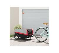 Remorque de vélo noir et rouge 45 kg fer