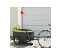 Remorque de vélo noir et vert 30 kg fer
