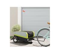 vidaXL Remorque de vélo – Chariot transport marchandise 45 kg – Fer Noir/Vert
