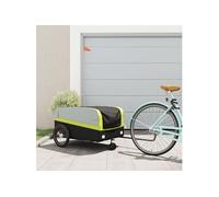 vidaXL Remorque de vélo 94067 – Noir et vert – Capacité 45 kg – en fer