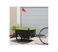 Remorque de vélo noir et vert 45 kg fer Noir G