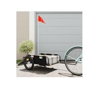 Remorque de vélo noir tissu oxford et fer