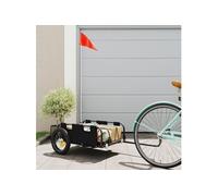 vidaXL Remorque de vélo noir tissu oxford et fer, chariot de vélo, chariot de vélo, remorque de vélo pour enfants, poussette 94164
