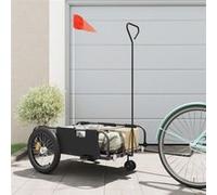 vidaXL Remorque de vélo – tissu Oxford et fer – Noir
