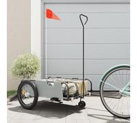Remorque de vélo orange en tissu Oxford et fer revêtu par pulvérisation, pliable avec embrayage, sécurité et protection pour le transport de bagages, enfant, chien, idéale pour la ville, les