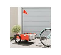 vidaXL Remorque de vélo cargo orange tissu oxford et fer 94166