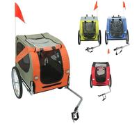 Remorque de vélo pliable pour chien - YIPEEMA - 137x73x90cm - Capacité 40kg - Orange