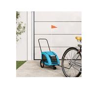 vidaXL Remorque de vélo pour animaux de compagnie Chariot à vélo pour chien Bleu