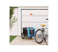 Remorque de Vélo pour Animaux de Compagnie Poussette Chariot Bleu et Gris vidaXL