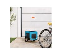 Vidaxl Remorque De Vélo Pour Animaux De Compagnie Bleu Et Noir