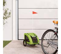 vidaXL Remorque de vélo pour Animaux de Compagnie Vert, remorque de vélo, Chariot à vélo pour Chien