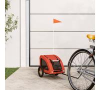 vidaXL Remorque de Vélo pour Animaux de Compagnie, Chariot à Vélo pour Chien avec Drapeau et Roues, Poussette de Animaux de Compagnie, Orange