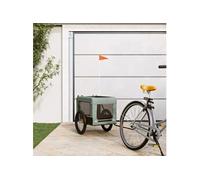Vidaxl Remorque De Vélo Pour Animaux De Compagnie Gris Et Noir