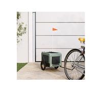 vidaXL Remorque de vélo pour animaux, chariot pour chien, tissu Oxford gris/noir, fer