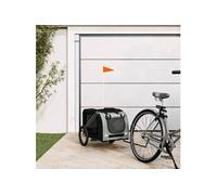 Remorque de vélo pour animaux de compagnie noir et gris