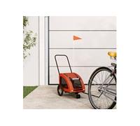 Remorque de vélo pour animaux de compagnie orange et gris
