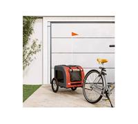 Remorque de vélo pour animaux de compagnie orange et gris