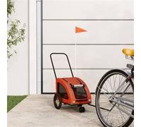 vidaXL Remorque de vélo pour Animaux de Compagnie Orange et Gris, remorque de vélo, Chariot à vélo pour Chien