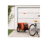 Remorque de vélo pour animaux de compagnie orange et noir