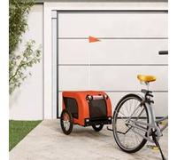 Remorque de vélo pour animaux de compagnie orange et noir