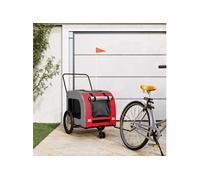 Remorque de vélo pour animaux de compagnie rouge et gris rouge et gris G