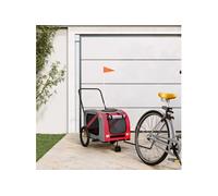 Remorque de vélo pour animaux de compagnie rouge et gris