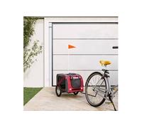 Vidaxl Remorque De Vélo Pour Animaux De Compagnie Rouge Et Gris