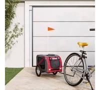Vidaxl Remorque De Vélo Pour Animaux De Compagnie Rouge Et Gris