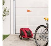 vidaXL Remorque vélo pour animaux de compagnie – Chariot pour chien, tissu Oxford et fer, rouge
